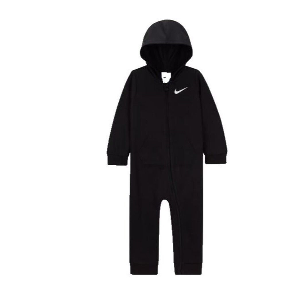 Nike Baby Hooded Coverall Black 18M Full Zip One‑Piece Pre‑Owned
